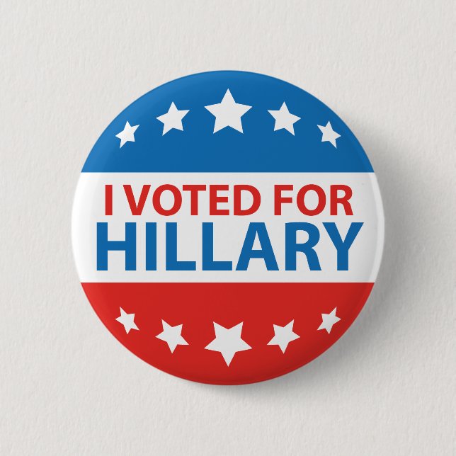 I Voted For Hillary 6 Cm Round Badge (Front)