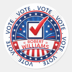 I Voted For It! Add Name Classic Round Sticker