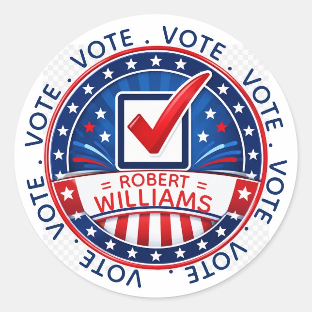 I Voted For It! Add Name Classic Round Sticker (Front)