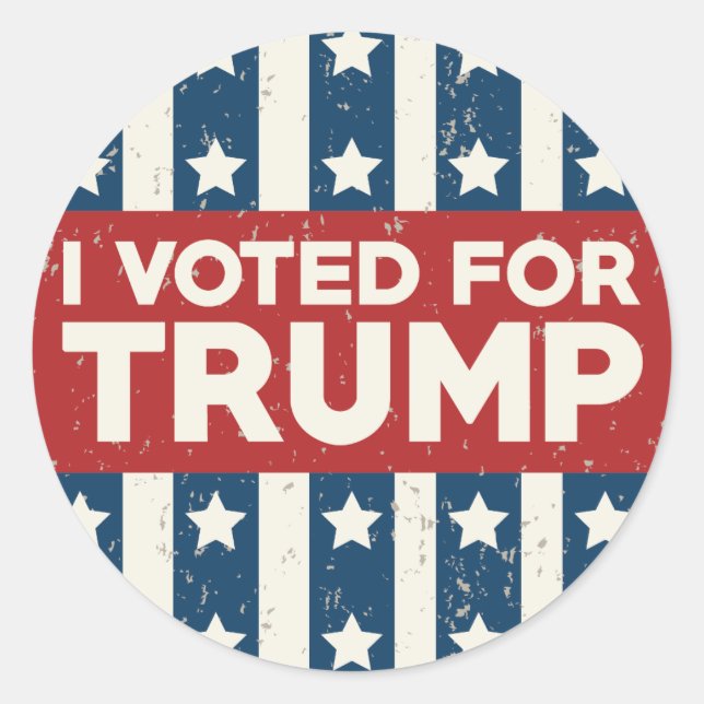 I Voted For Trump Classic Round Sticker (Front)