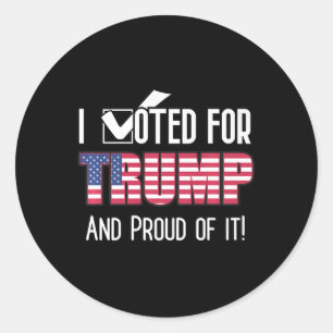 I Voted For Trump Patriotic Flag Patriot American  Classic Round Sticker