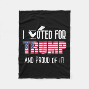 I Voted For Trump Patriotic Flag Patriot American Fleece Blanket