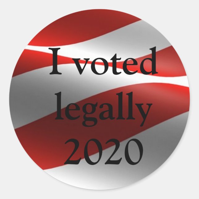 I voted legally 2020 classic round sticker (Front)