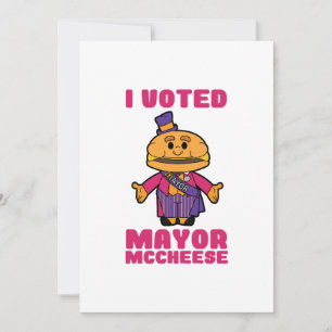 I Voted Mayor Mccheese Invitation