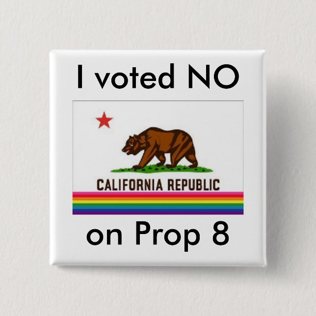 I voted No on 8 15 Cm Square Badge (Front)