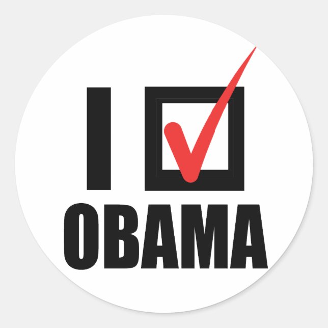 I VOTED OBAMA BW -.png Classic Round Sticker (Front)