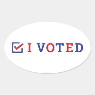 I VOTED OVAL STICKER