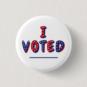 I Voted Red White and Blue 3 Cm Round Badge