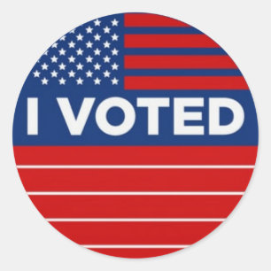 I VOTED Red White and Blue Vote Political Classic Round Sticker