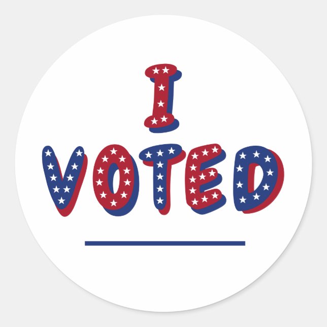 I Voted Red White Blue Classic Round Sticker (Front)