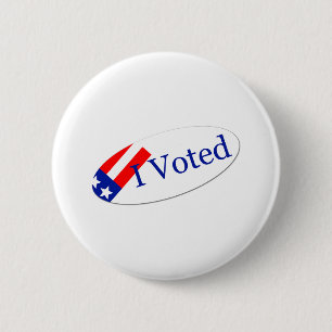 I Voted Sticker 6 Cm Round Badge