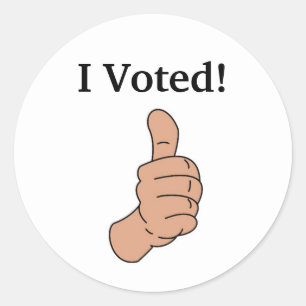 I Voted! Thumbs Up Classic Round Sticker