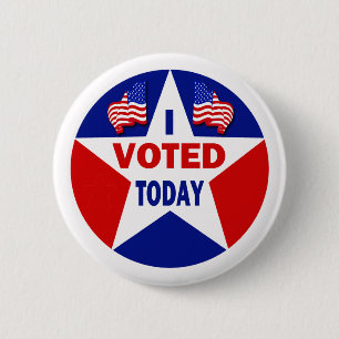 I Voted Today 6 Cm Round Badge