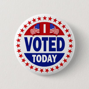 I Voted Today 6 Cm Round Badge