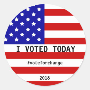 I Voted Today America Flag Election Custom Classic Round Sticker