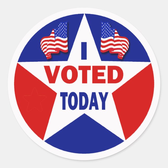 I Voted Today Classic Round Sticker (Front)