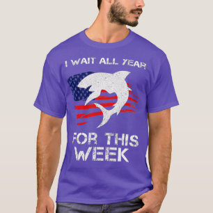 I Wait All Year For This Week  Funny Sharks  (94)  T-Shirt