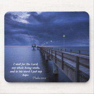 I wait for the Lord Ocean Bridge Mouse pad