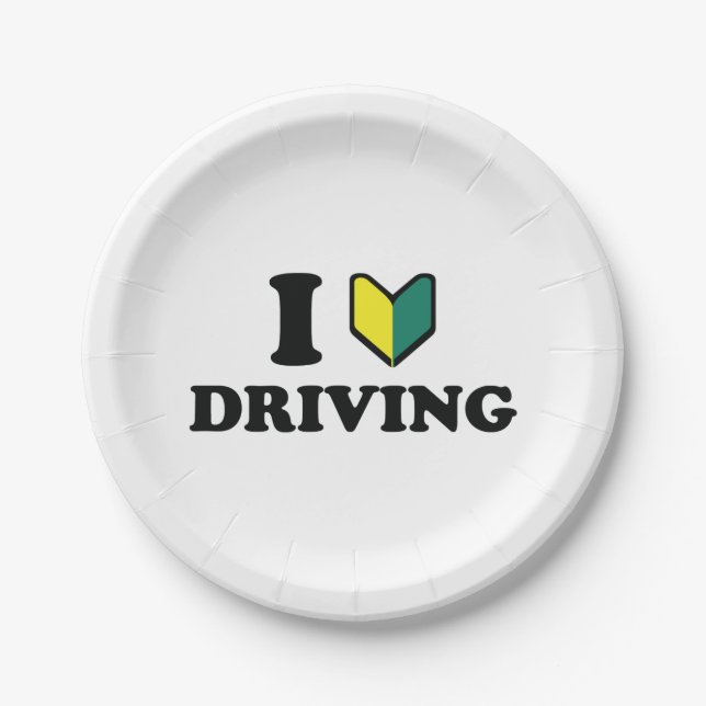 I Wakaba [Heart/Love] Driving Paper Plate (Front)