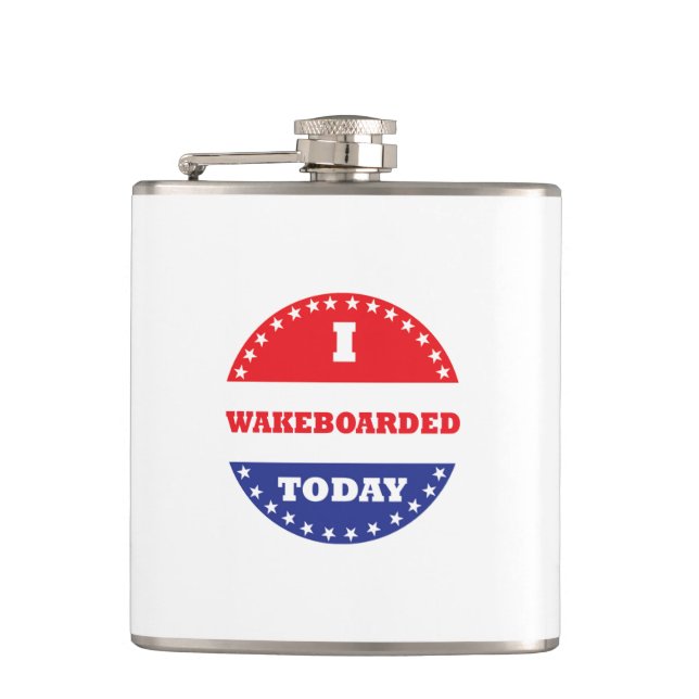 I Wakeboarded Today Hip Flask (Front)