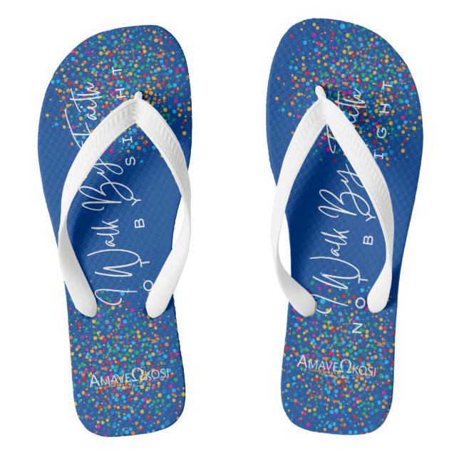 I walk by faith :  Flip Flops (Footbed)