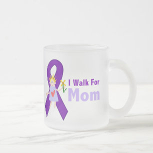 I Walk For Mum Alzheimer's Gift Frosted Glass Coffee Mug