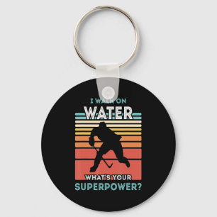 I walk on water  ice hockey  key ring