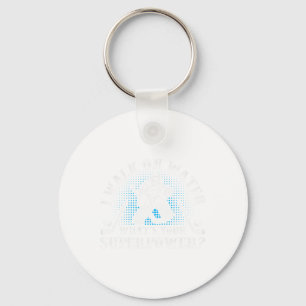 I Walk On Water Ice Hockey Lover Player Superpower Key Ring