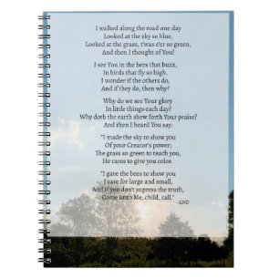 I Walked Along the Road Poem Notebook