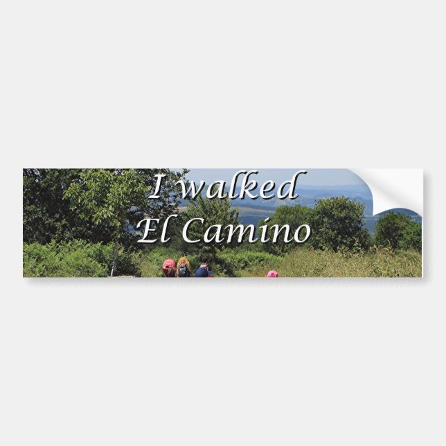 I walked El Camino, Spain (caption) Bumper Sticker (Front)