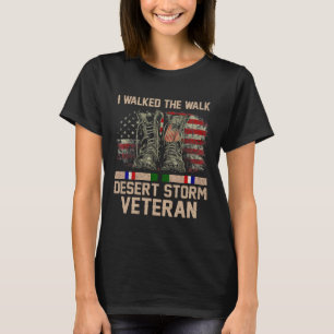 I Walked The Walk Desert Storm Veteran US Flag Gul T-Shirt