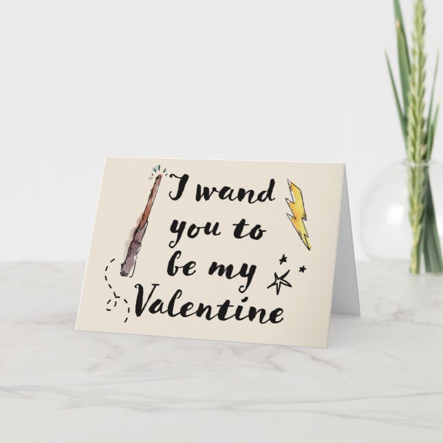 I Wand You To Be My Valentine Card (Front)