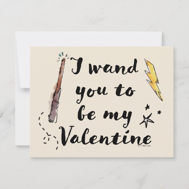 I Wand You To Be My Valentine Card (Front)
