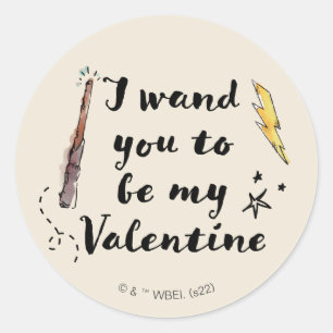 I Wand You To Be My Valentine Classic Round Sticker