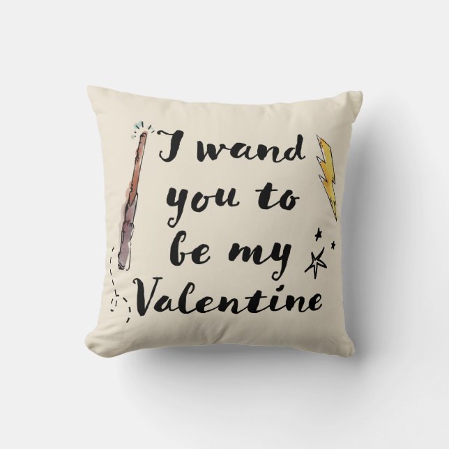 I Wand You To Be My Valentine Cushion (Front)