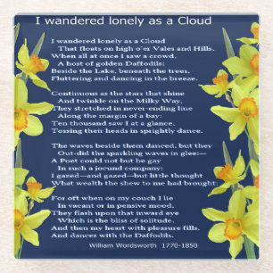 I WANDERED LONELY AS A CLOUD GLASS COASTER