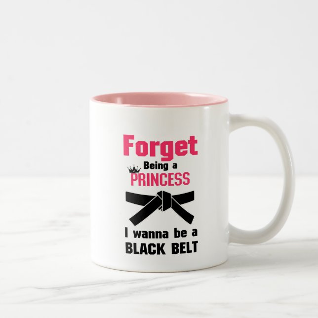 I Wanna Be A Black Belt Karate Tae Kwon Do Two-Tone Coffee Mug (Right)