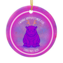 I Wanna Hippopotamus for Christmas - Purple