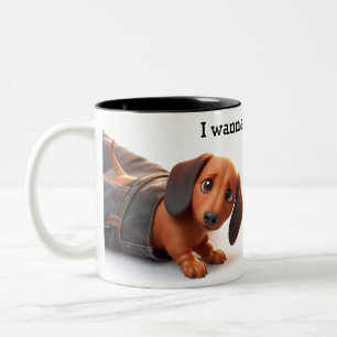 I Wanna Pet That Dog Two-Tone Coffee Mug