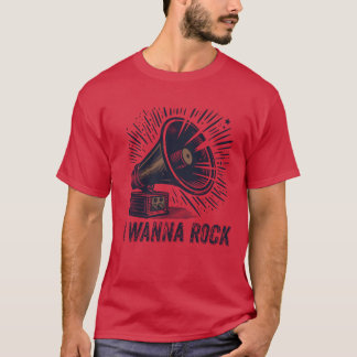 I WANNA ROCK speaker retro boy T-Shirt