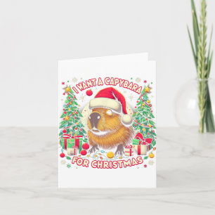I Want A Capybara For Christmas Pajama Family Matc Card
