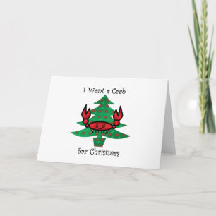 I want a crab for christmas holiday card