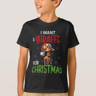 I Want A Giraffe For Christmas Funny Cute Byby T-Shirt