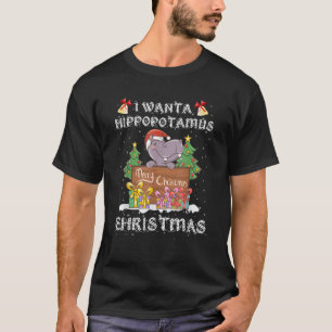 I want a hippopotamus christmas xmas winter design T-Shirt