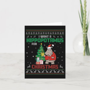 I Want A Hippopotamus For Christmas Cute Xmas Cost Card