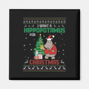I Want A Hippopotamus For Christmas Cute Xmas Cost Magnet
