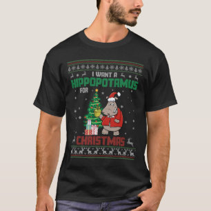 I Want A Hippopotamus For Christmas Cute Xmas Cost T-Shirt