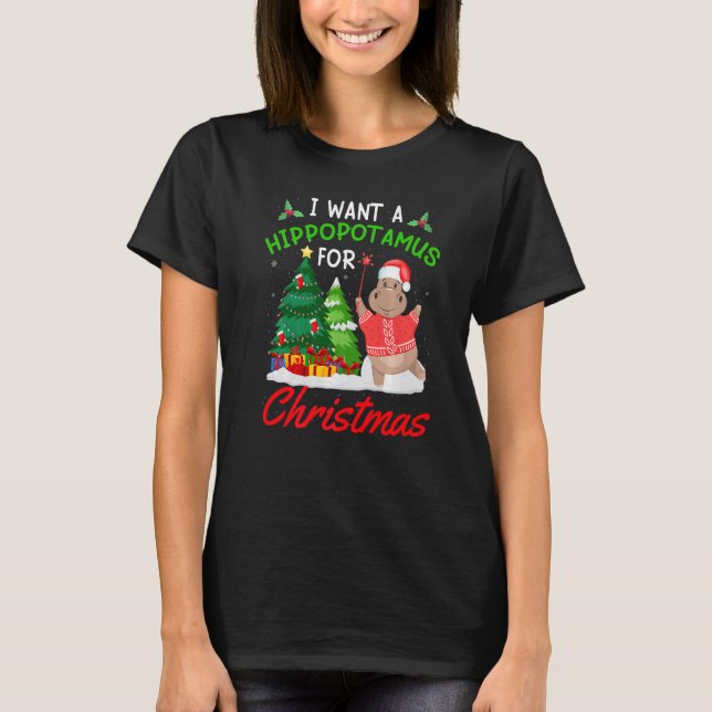 I Want A Hippopotamus For Christmas for Kid Women  T-Shirt (Front)