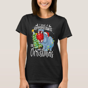 I Want A Hippopotamus For Christmas  Hippo Pyjamas T-Shirt