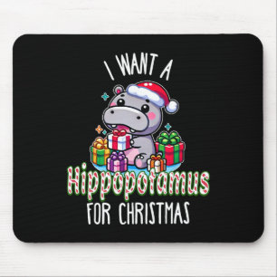 I Want A Hippopotamus For Christmas Hippo Xmas Cut Mouse Mat